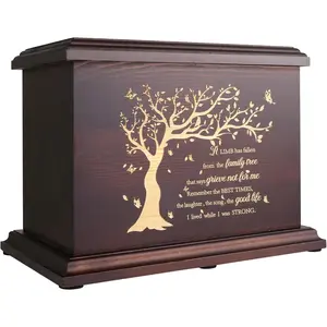 Cremation Memorial Urns for Human Ashes Adult Male Female Wooden Urn Box Casket for Men Women Child Large Burial Funeral Urn Holds Up to 270 LBS