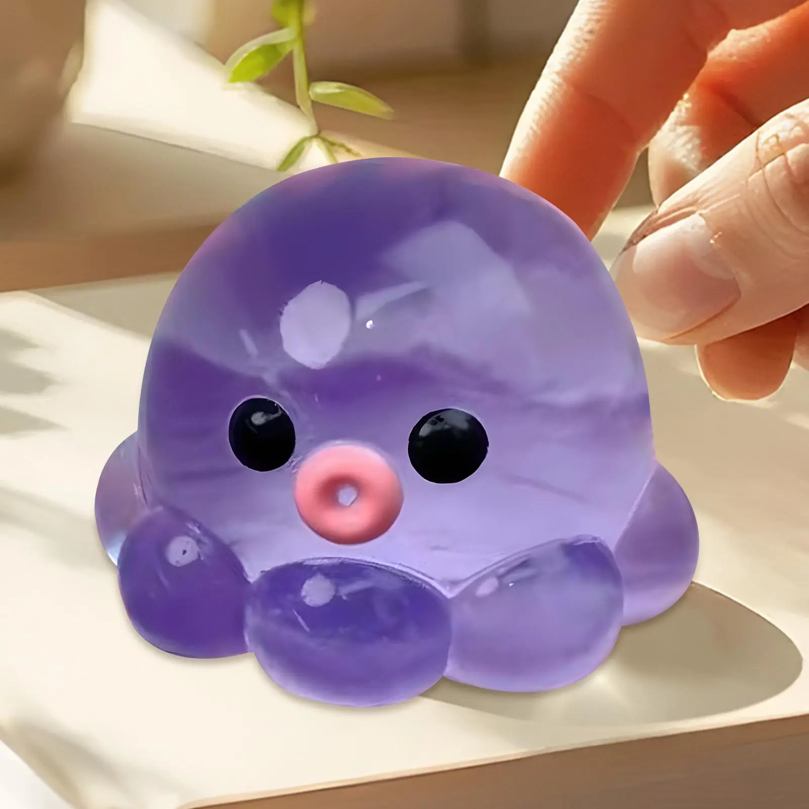 Octopus Squeeze Fidget Toy Rubber Clear Crystal Octopus Hand Relax Toy Homemade Bubble Hairstyle Game For Kids Adults Pinch Toy
