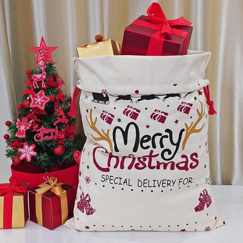 Extra Large Gift Bag Canvas Sacks for Presents Merry Christmas Candy Bundle Pockets Drawstring Bags Xmas Elements Printing 50*70 Extra Large Gift Bag Canvas Sacks for Presents Merry Christmas Candy Bundle Pockets Drawstring Bags Xmas Elements Printing 50*70