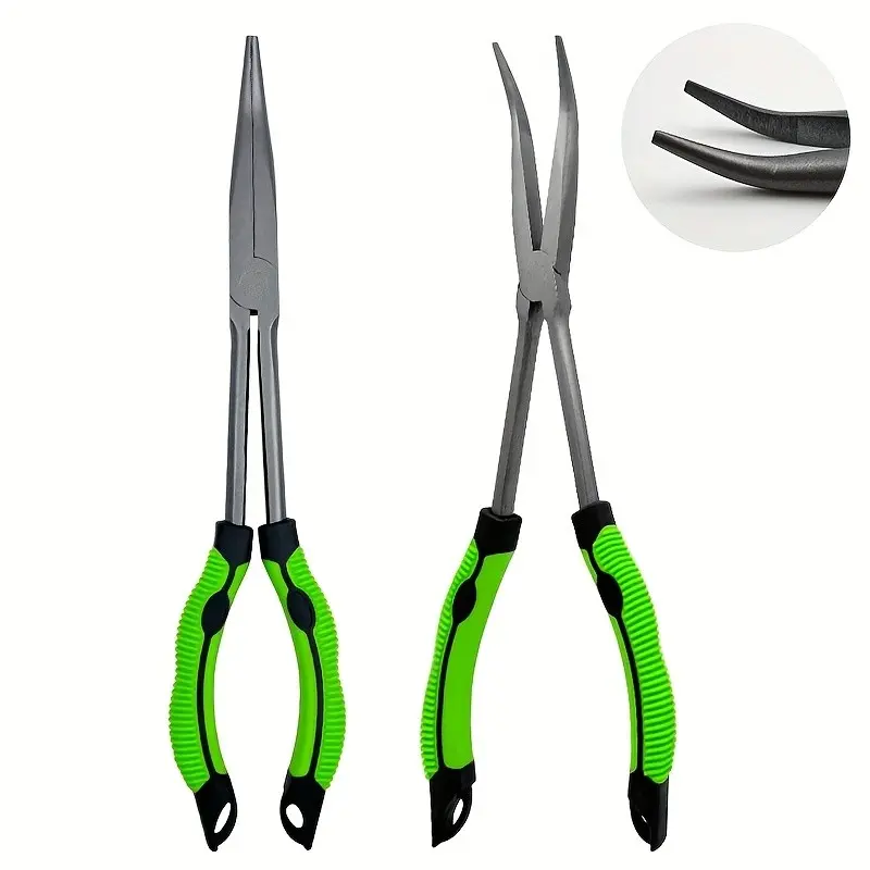 Professional Fishing Hook Remover Pliers, Heavy-Duty Long Nose, Non-Slip Grip, Sharp Blades, Extended Reach Tool for Anglers