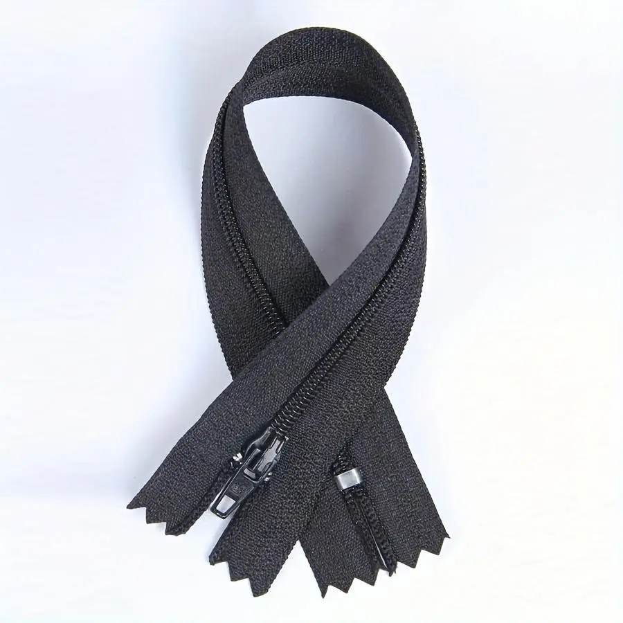 10-Pack Black Nylon Zippers - Versatile #3 Closed-End Sewing Fasteners for Dresses, Pants, Clothing & Crafts - Multifunctional Zipper Set