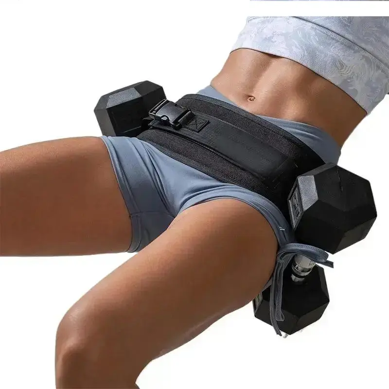 [Summervibes]Adjustable Padded Weight Belt, Cushioned Hip Thrust Resistance Accessory for Glute Training and Home Kettlebell Workouts