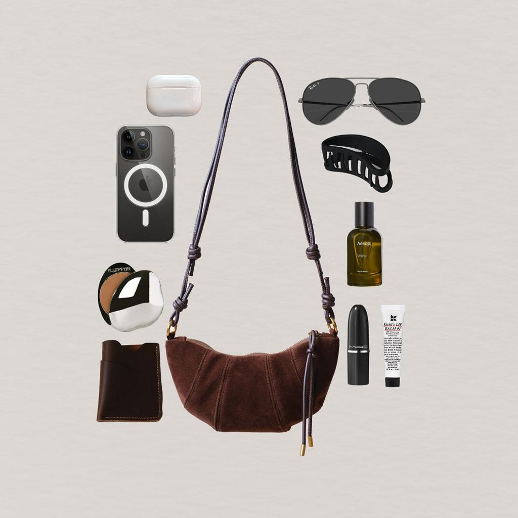 KatchMe Women's Vintage Solid Color Suede Crescent Shoulder Bag, Classy Zipper PU Crossbody Bag with Inner Pocket, Casual Bags for Fall & Winter