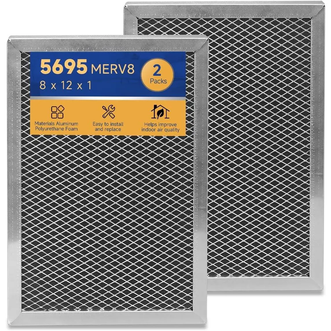Washable MERV 8 Dehumidifier Replacement Filter 2 Packs 8 x 11.7 x1 Compatible with Whole-House Dehumidifiers Models 1820 1820Z E070 E070KZ E070KZM E070N E070T E070Z