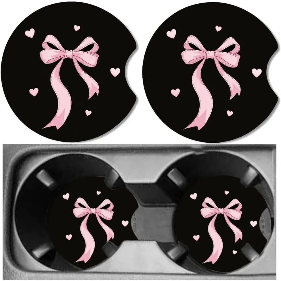 Cup Holder Coaster, Neoprene  Non-Slip Cup Holders,  Accessories Interior for Women and Man Interior Sets 2 Pack (RYD-BD01)