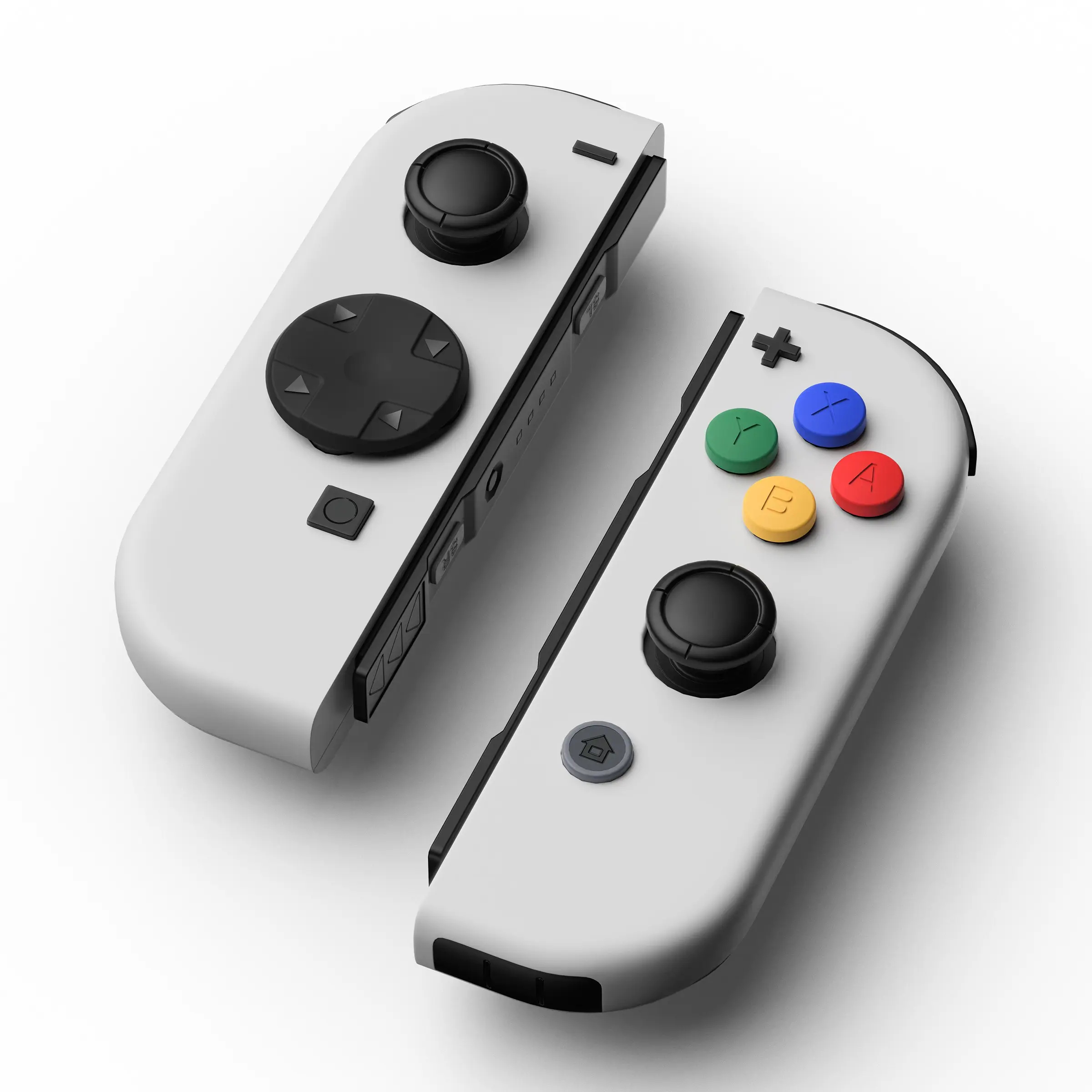 VEKKPIX 10-Piece Retro Color Button Cap Set Compatible with Nintendo Switch Joy-Con, ABS Concave/Convex ABXY and 2 D-Pad Covers, Adhesive Installation, Not for Switch 2