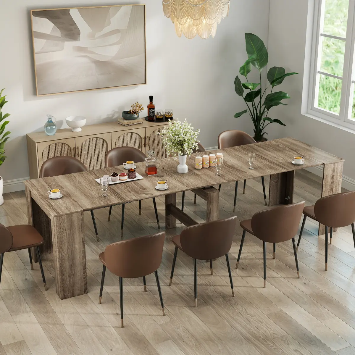 Multifunctional extendable console table