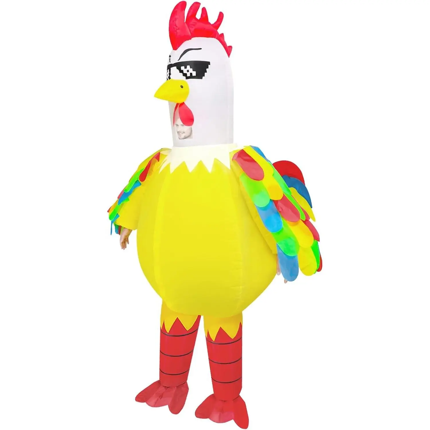 Funny Inflatable Chicken Costume for Adults, Blow Up Halloween Cosplay Costume(Gift)