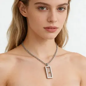 Unisex Mustard Seed Christian Faith Pendant Necklace, Mirror-Finish Stainless Steel, Tarnish-Proof Jewelry, Minimalist Geometric Adjustable Piece for Daily Wear & Gifting