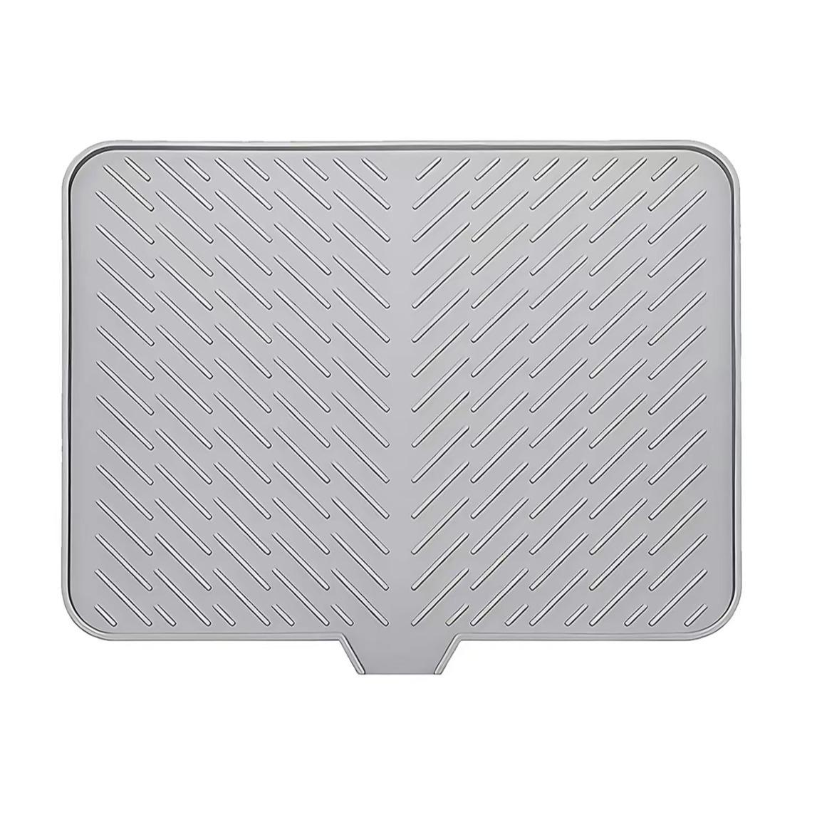Extra-Large Silicone Dish Drying Mat with Integrated Drain Lip Easy-to-Clean Heat-Resistant Kitchen Counter Drainer Pad for Efficient Drying