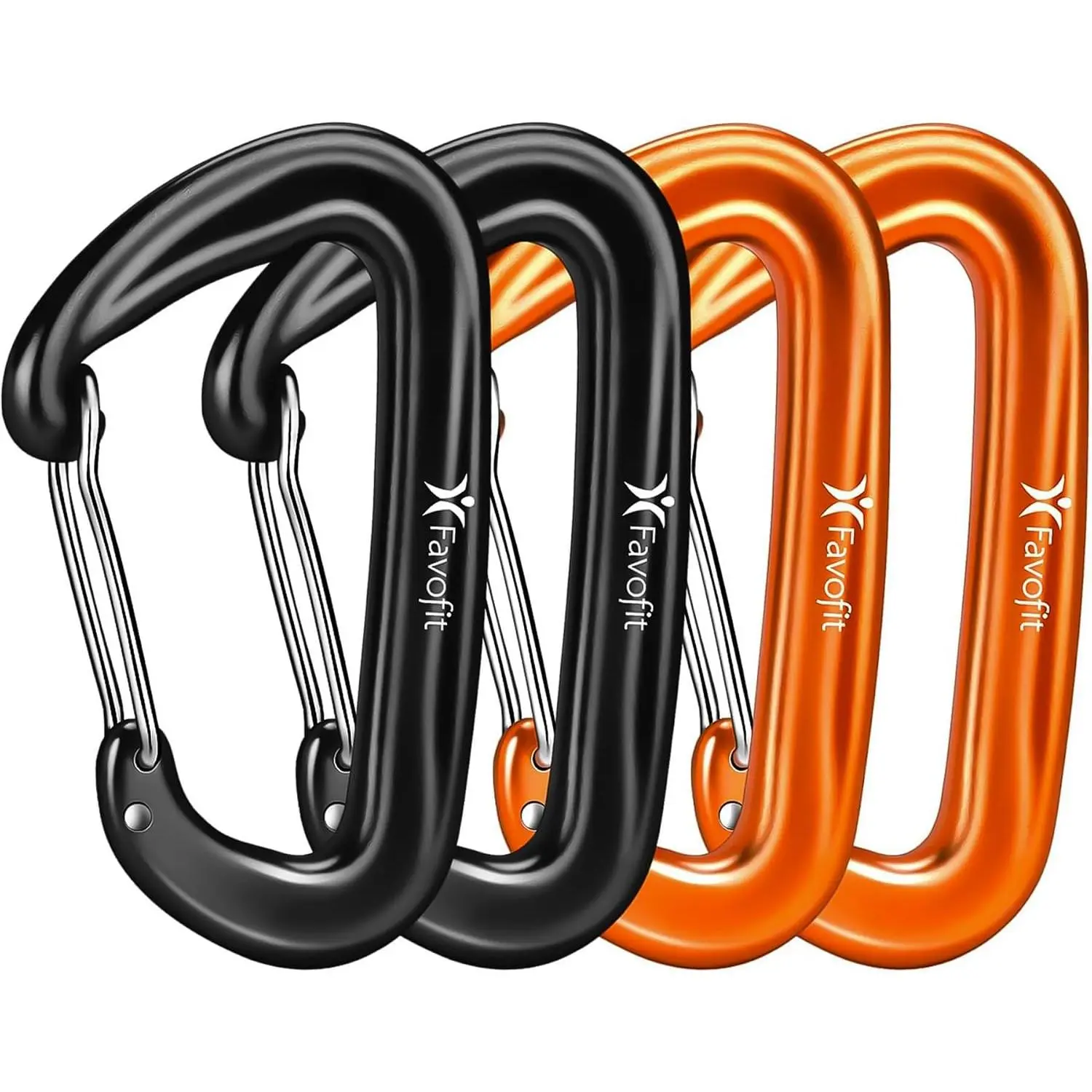 sports12KN Heavy Duty Carabiner Clips - for Hammocks Keys Keychains Dog Leashes| 3.2" Rustproof Aluminium Carbineers - Small Snag-free Caribiners for Hiking Camping with One Hand Operation