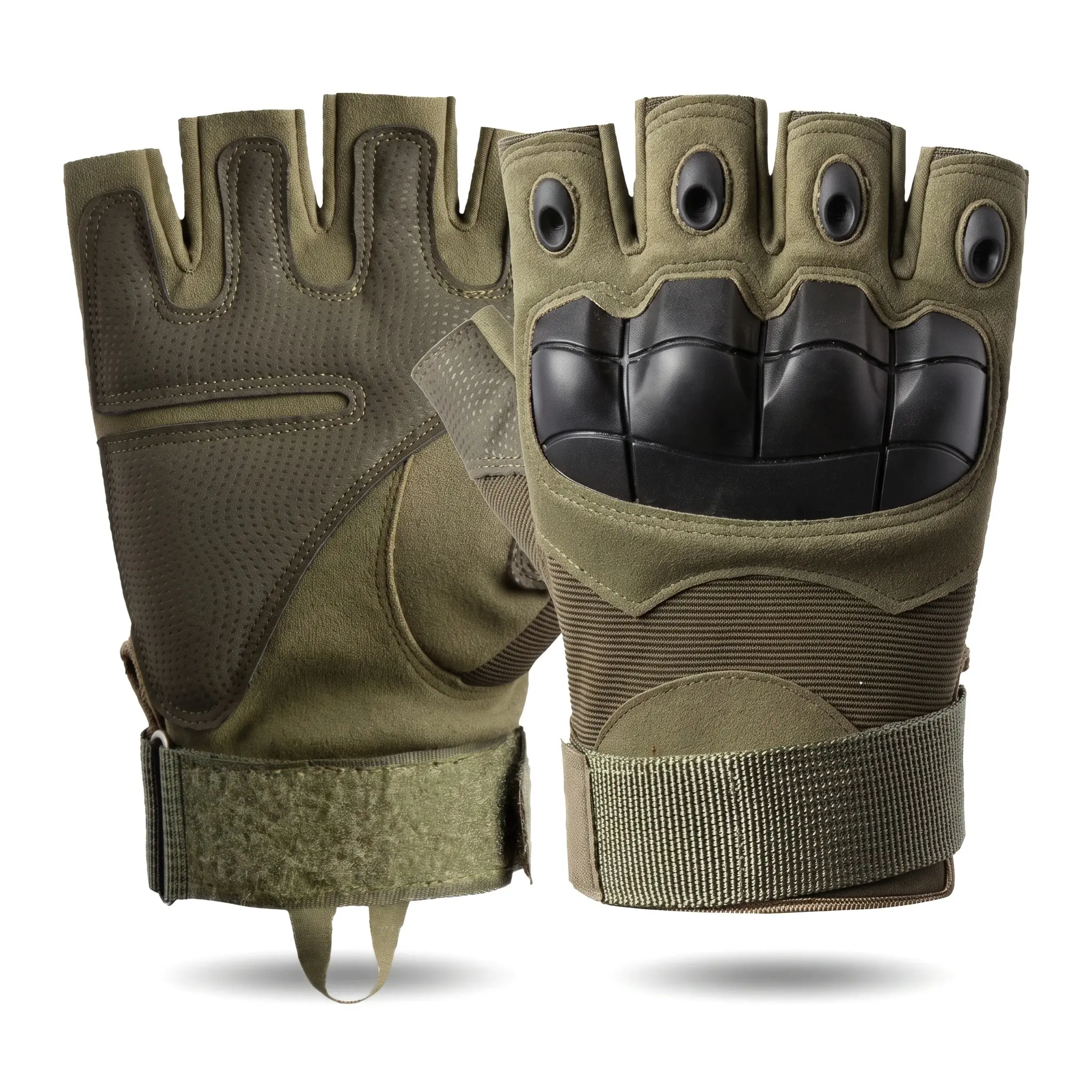 Men's Tactical Gloves, Half-Finger Hard Shell Protective Design with Breathable Microfiber+Shell, Flexible Fit for Combat Training, Hand Wash Cold
