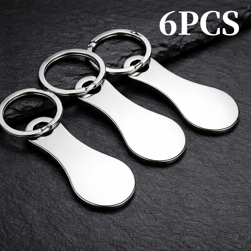 6Pcs Shopping Cart Token Keychains Anti-Lost Trolley Coin Tags Portable Backpack Bag Charms Novelty Multi Purpose Decorative Key Ring Accessories Practical Grocery Shopping Tool Ideal Gift For Mother’s Day Christmas