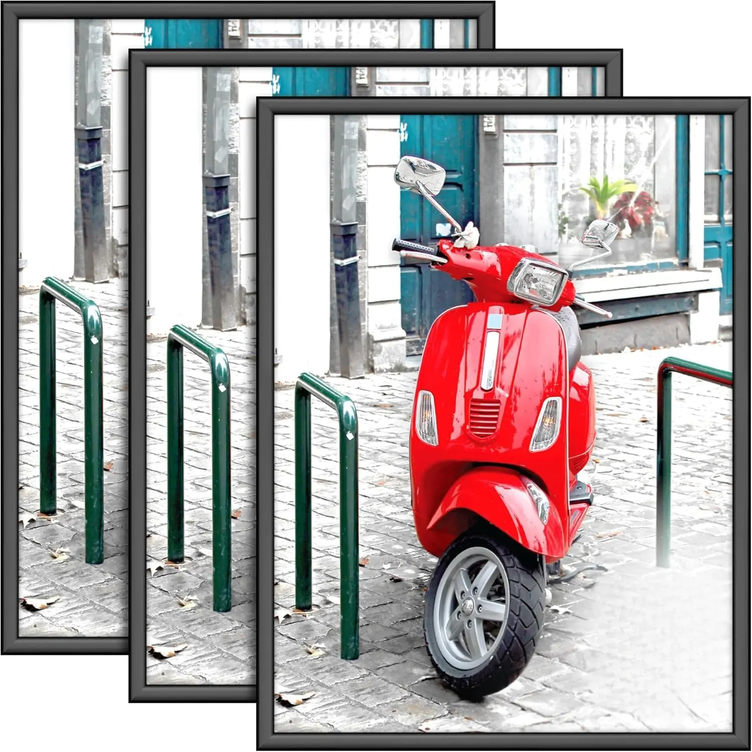 12x16 Picture Frames - Black, 3 Pack - 12x16 Modern Plastic Slide-In Photo Frames with Buildable Molding -Wall Gallery Photo Frames-Multiple Sizes 16x24,18x24,20x30,24x36