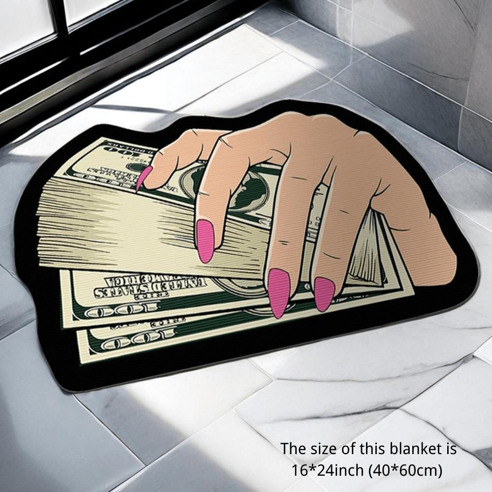 Creative 3D Dollar Pattern Floor Mat, 1 Count Colorful Non-slip Soft Floor Carpet, Decorative Area for Home Living Room Bedroom Study Room Hotel, Home Decor Rugs