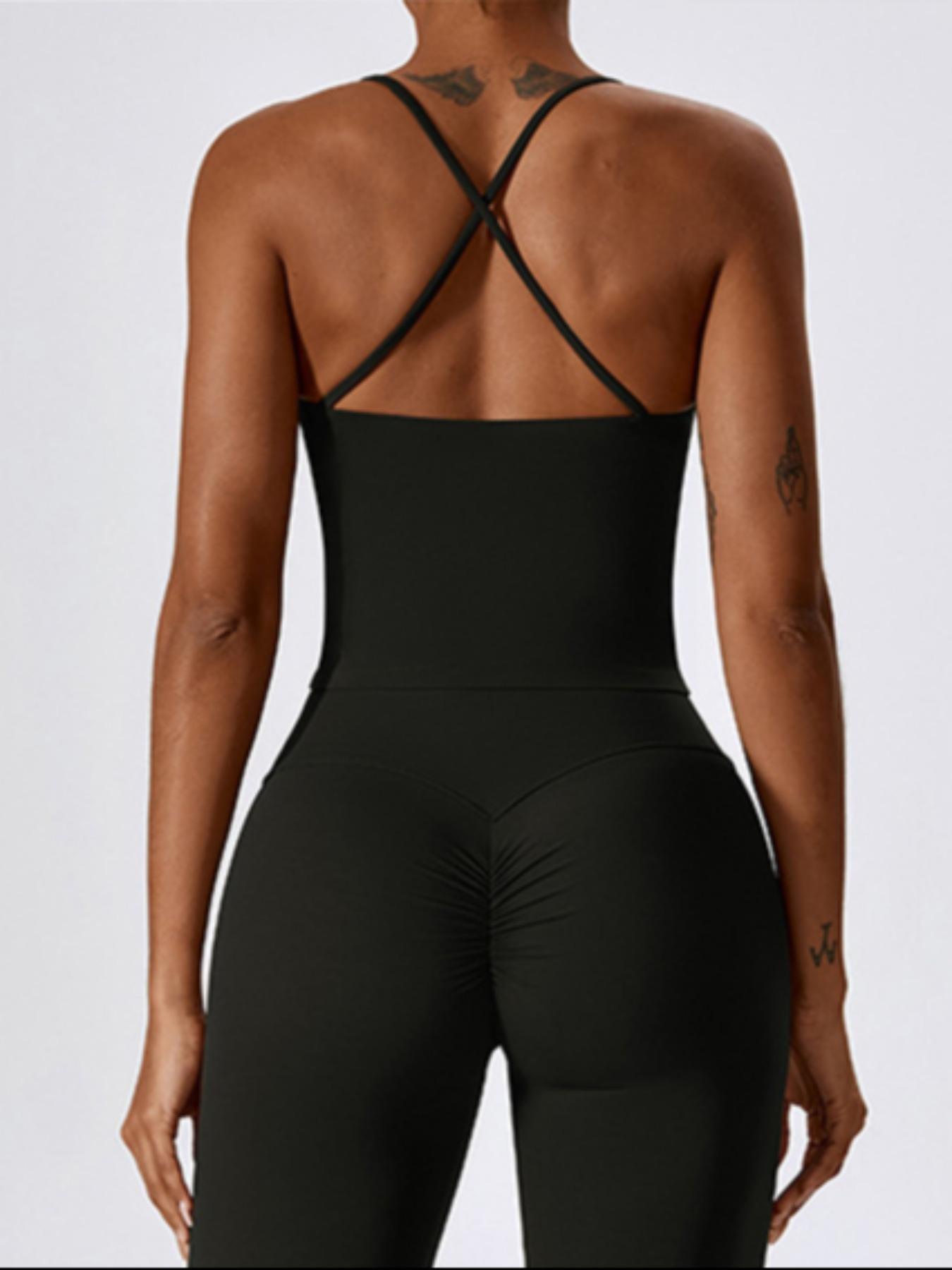 Criss-Cross Backless Sports Vest, Y2K Streetwear Running Vest, Casual Comfy Breathable Cami Top for Yoga, Running and Fitness, Sleeveless Workout Activewear for Summer, Sport Vests