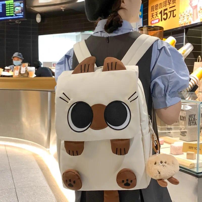 Cute Cat Mochila Sweet Cool Girls Large Capacity Mochilas Student Backpack Spacious Durable School Bag Practical Bags for Woman