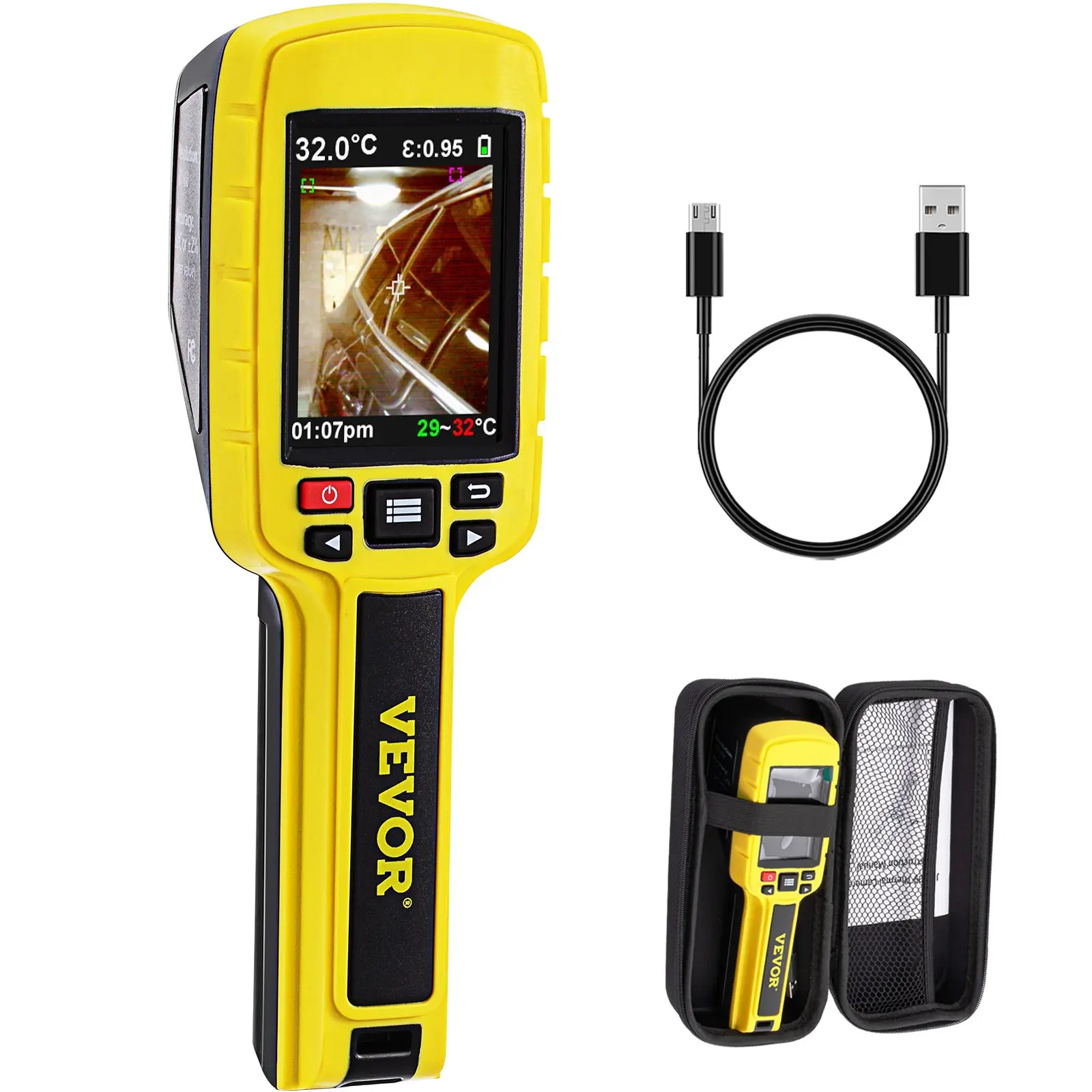 VEVOR Thermal Imaging Camera, 60x60 (3600 Pixels) IR Resolution Infrared Camera with 2.8 Color Display Screen, Built-in SD Card and Li-ion Battery, for HVAC, Electrical System Automatic Detect