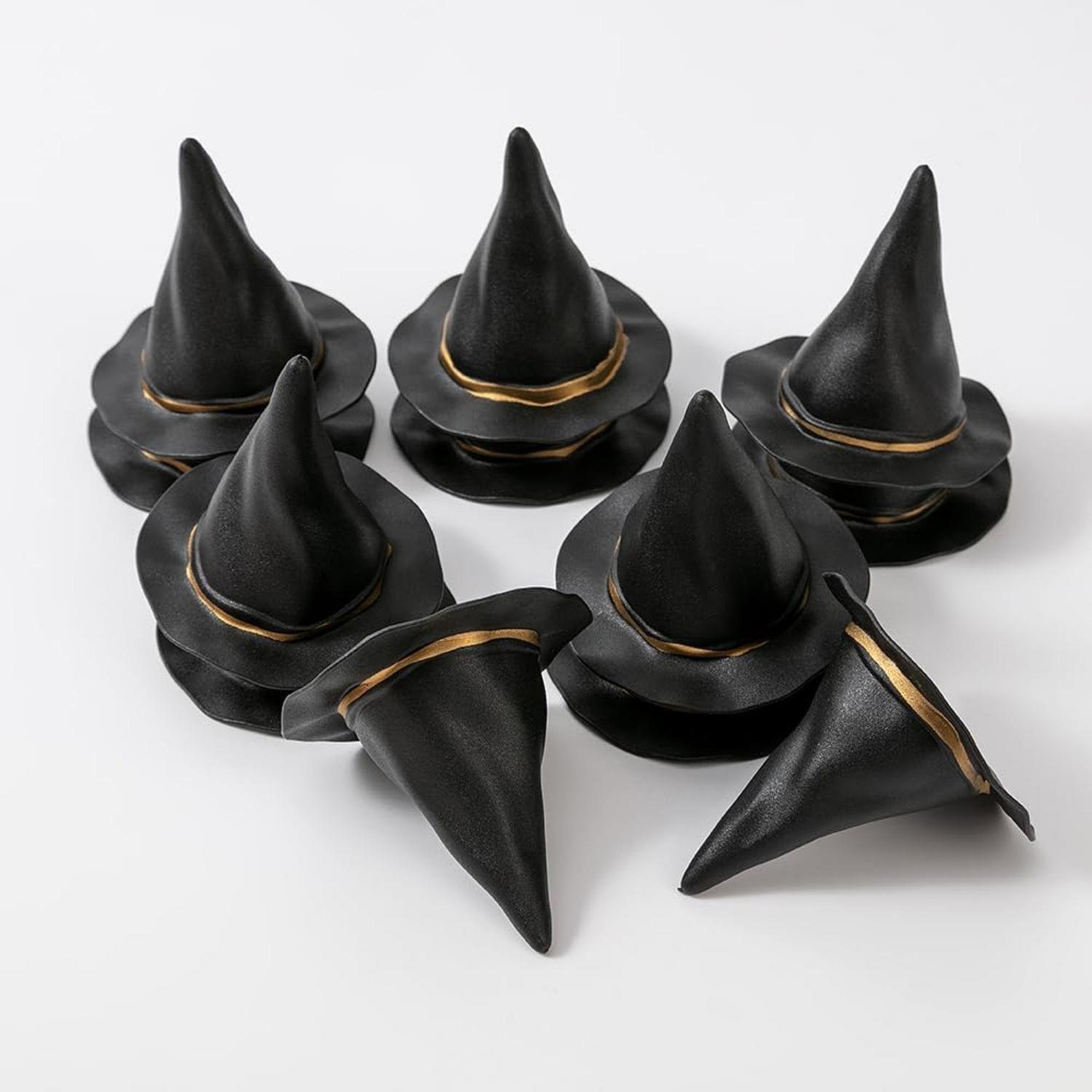 50Pcs Halloween Mini Witch Hats Set DIY Decorative Party Accessories for Theme Events