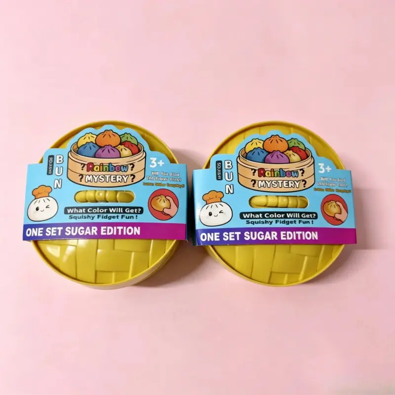 Colorful 6 Styles Glitter Dumpling Glitter Dumpling Squishy with Box Dumplings Sensory Squeeze Toy for Stress Relief Toys