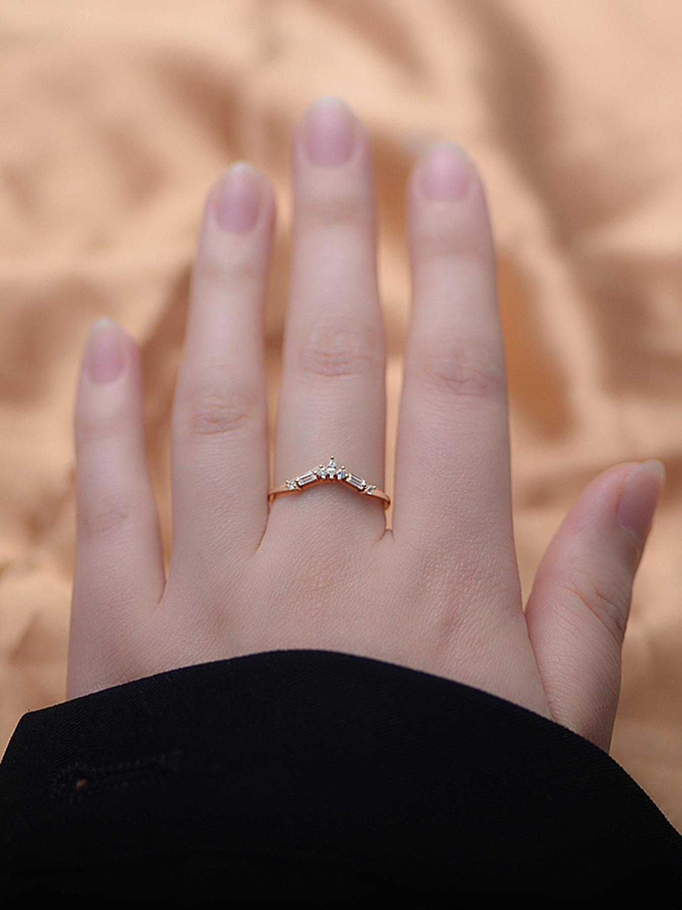 S925 Sterling Silver Crown Design Artificial Zircon Inlaid Ring, Fashion Accessories for Women & Girls, Trendy All-match & Exquisite Jewelry for Birthday Gift