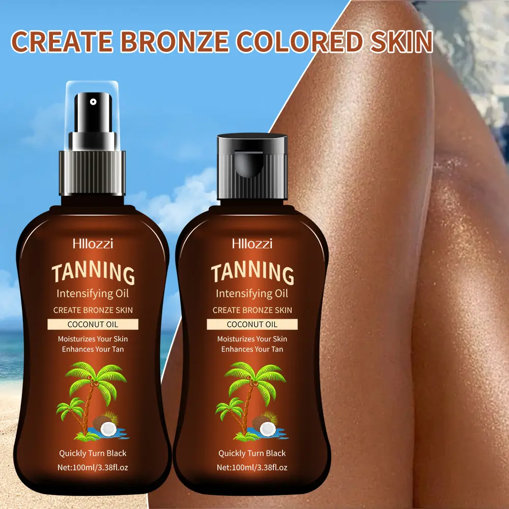 Whole-body sunless self tanner enriched with coconut oil for deep hydration. Gradually develops natural bronze shade without UV exposure, essential body care for summer seaside travel Fake Tan Tanning Essentials