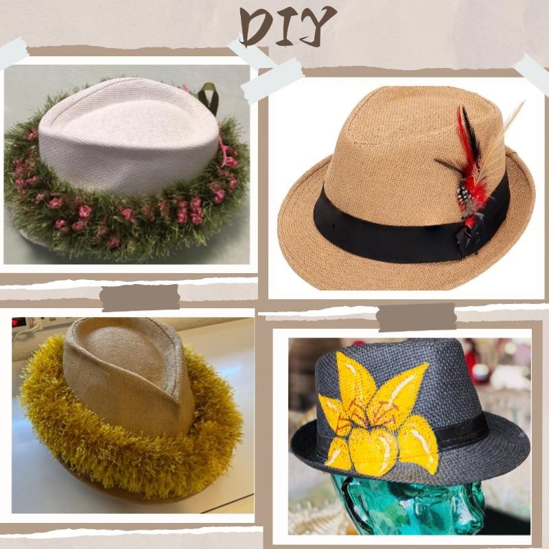 58/60cm Wedding Straw Fedora Hat for Men Women Trilby Hat Short Brim Panama Hat Beach Havana Party Favors Big Head Gentleman Cap