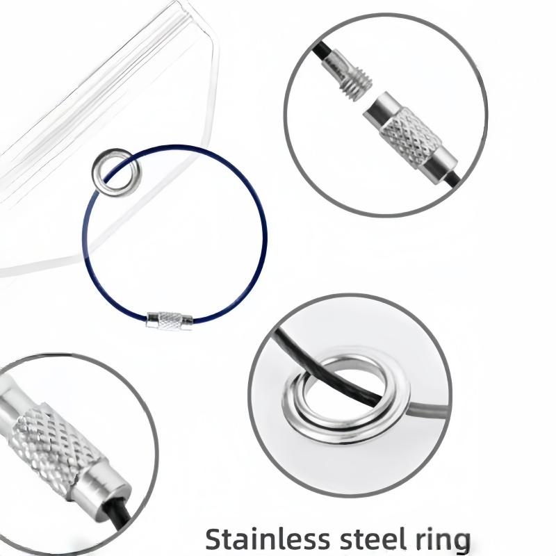Clear Luggage Label Holder, 10pcs/set Waterproof Travel Luggage Tag Holder with Random Color Hanging Ring, for Identification Label, Travel Bag Label, Clear Visibility