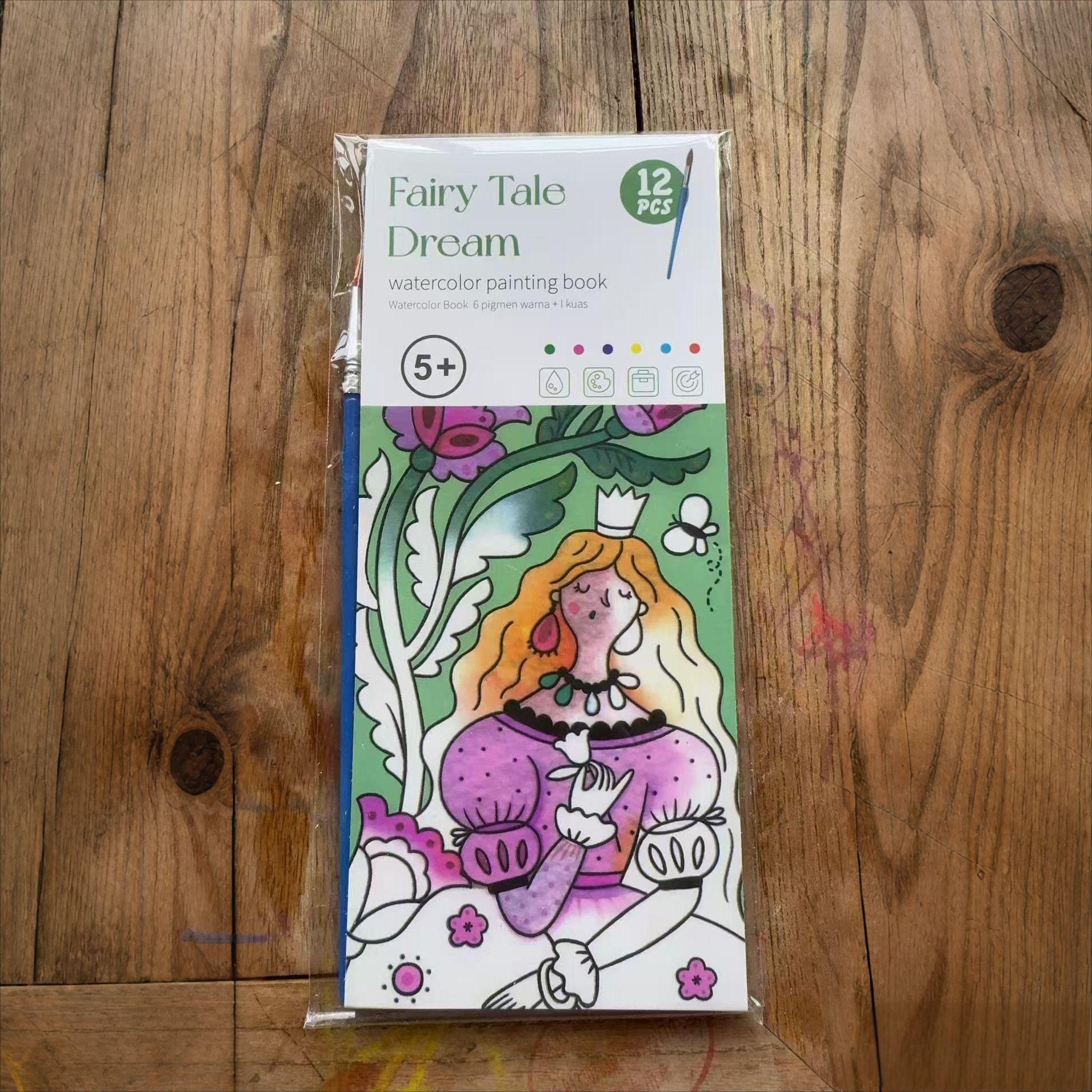 Watercolor Coloring Notebook, Kindergarten Baby Doodle Drawing Book, Fill-In-The-Blank Storybook, Paper Material