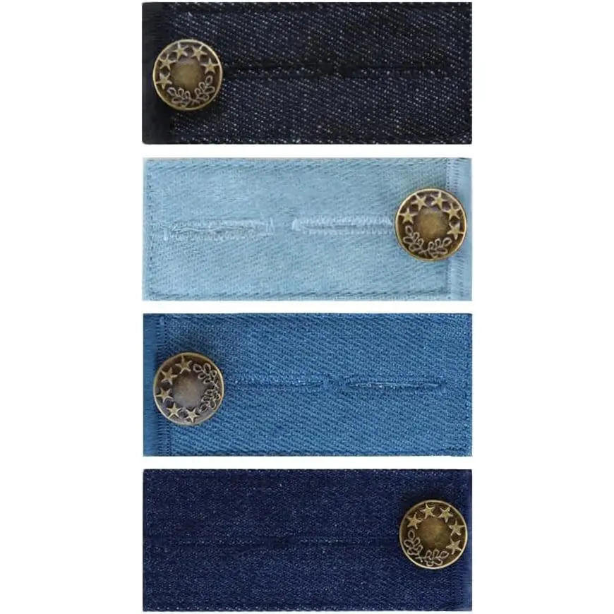 4 count Button Extenders for Pants, Button Extender Set,Denim Pants Extender | for Jeans (4 Colors)