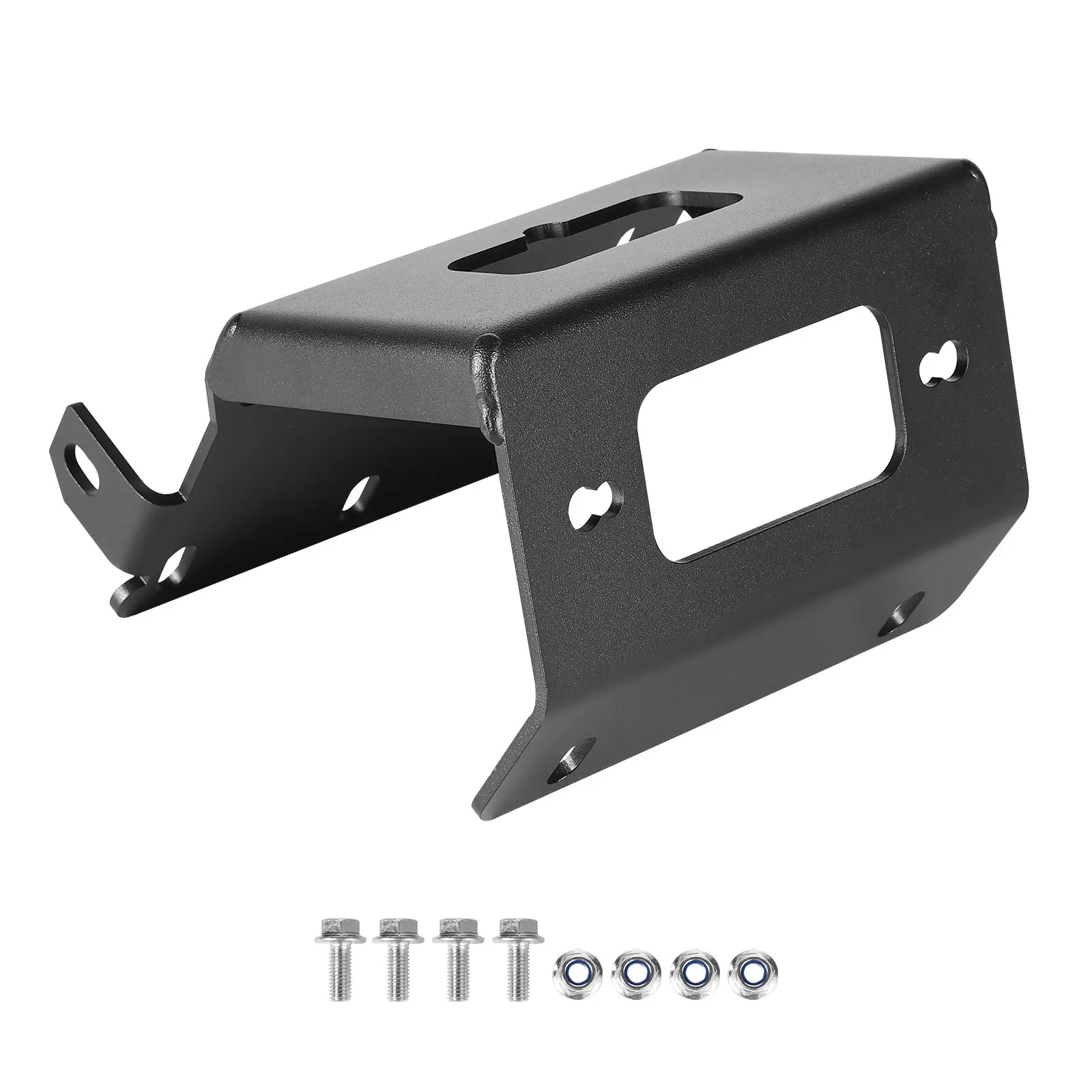 【DealsForYouDays】VEVOR Winch Mount, Winch Capacity of 2000-3600 lbs, Trailer Hitch Winch Mount for Select Honda Foreman and Rancher Rubicon Models (2014-2021), 2 Mounting Hole Design, Powder Coated Steel, Black
