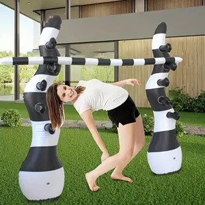 Portable Inflatable Jumping Game Pole for Indoor/Outdoor Parties – Interactive Festive Support Pole with Black & White Sandworm Design, Compact & Lightweight for Adult Party Games, Summer Fun Essential for Party Lovers, USA Active Vibe