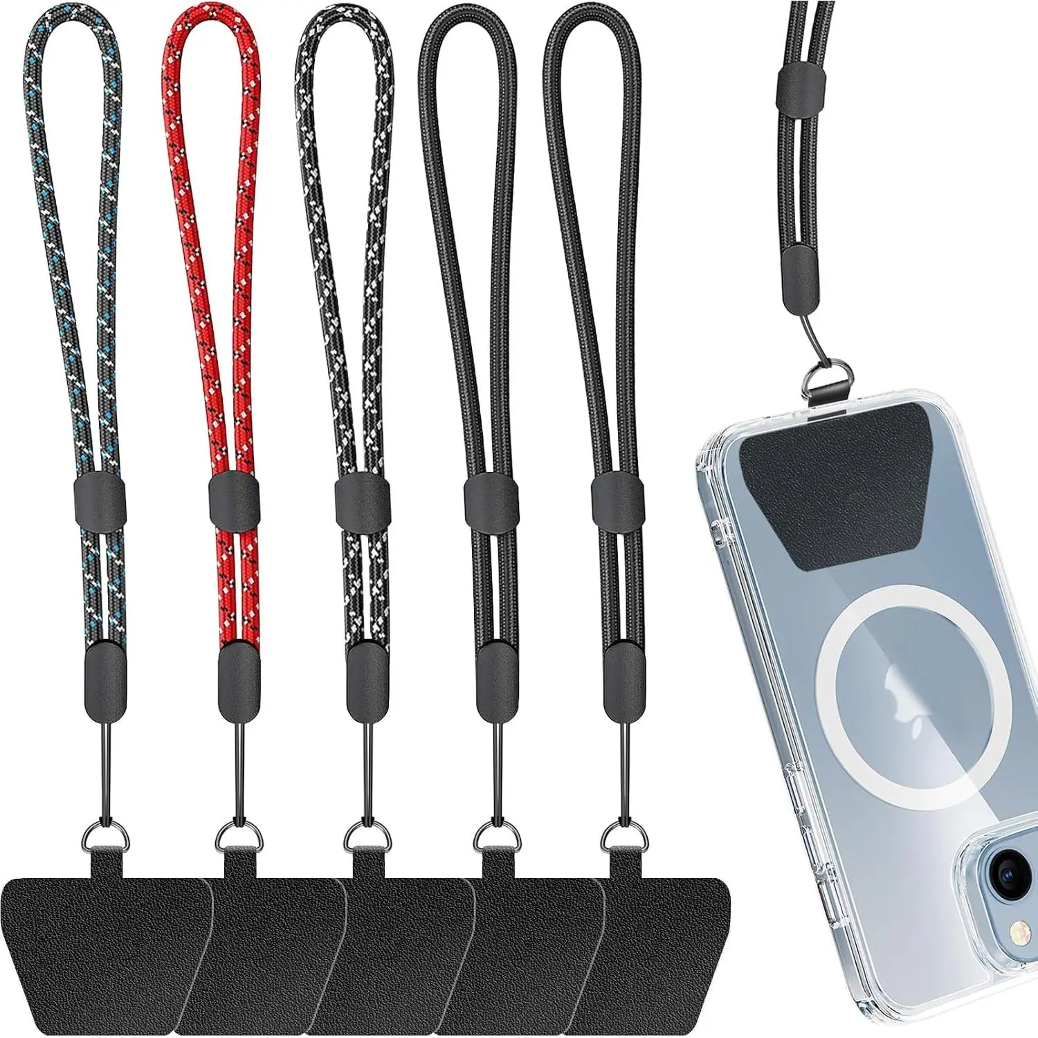 Cell Phone Lanyard, 5 Pack Adjustable Phone Wrist Strap with 5 Pack Tether Tab fit  and  Cell Phones