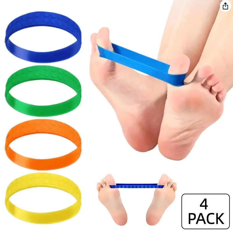 Toe Stretcher Band Separator, Set of 4, Bunion Correction, Hallux Valgus Alignment, Foot Stretcher Straightener, Multicolor, Foot Care Products