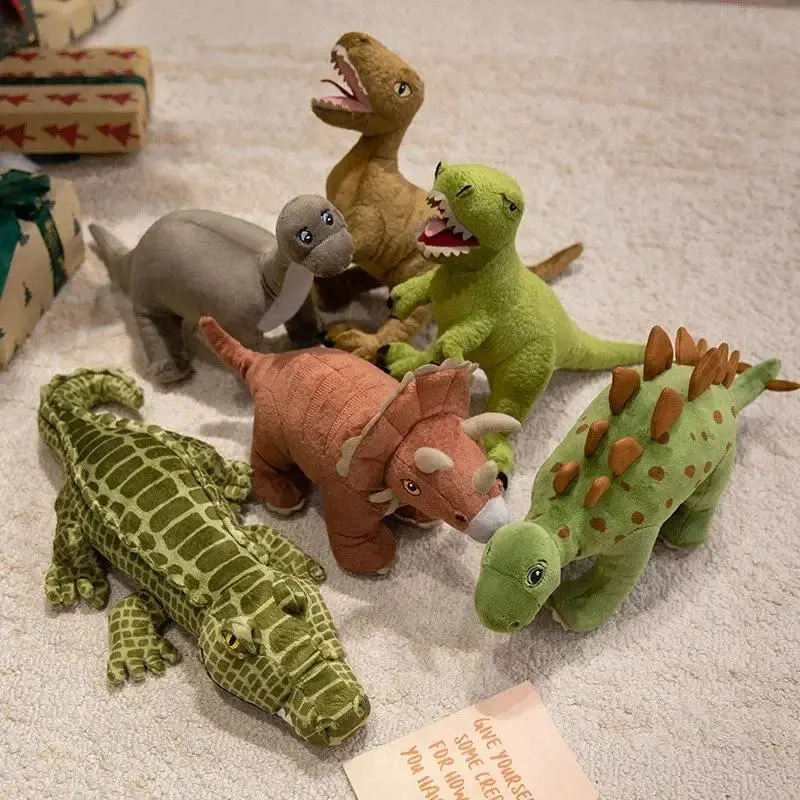 Simulation Dinosaur Plush Toy Stuffed Animal Triceratops/Tyrannosaurus Rex/Brontosaurus Sword Dragon Soft Doll Children's Gift