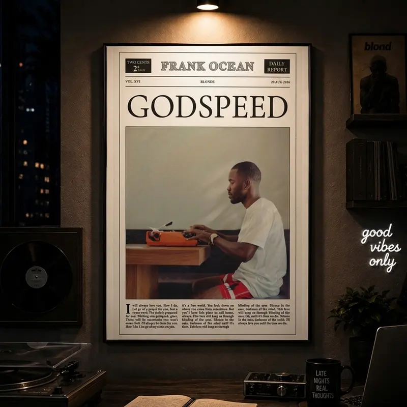 Godspeed, Blonde, Retro Rap RnB Hip Hop Music Album Cover, Music Wall Decor, Album Cover Art, Aesthetic Room Decor, Hip Hop Wall Art, Vintage Music Poster, Music Lover Gift, Record Collector Decor, Modern Music Art
