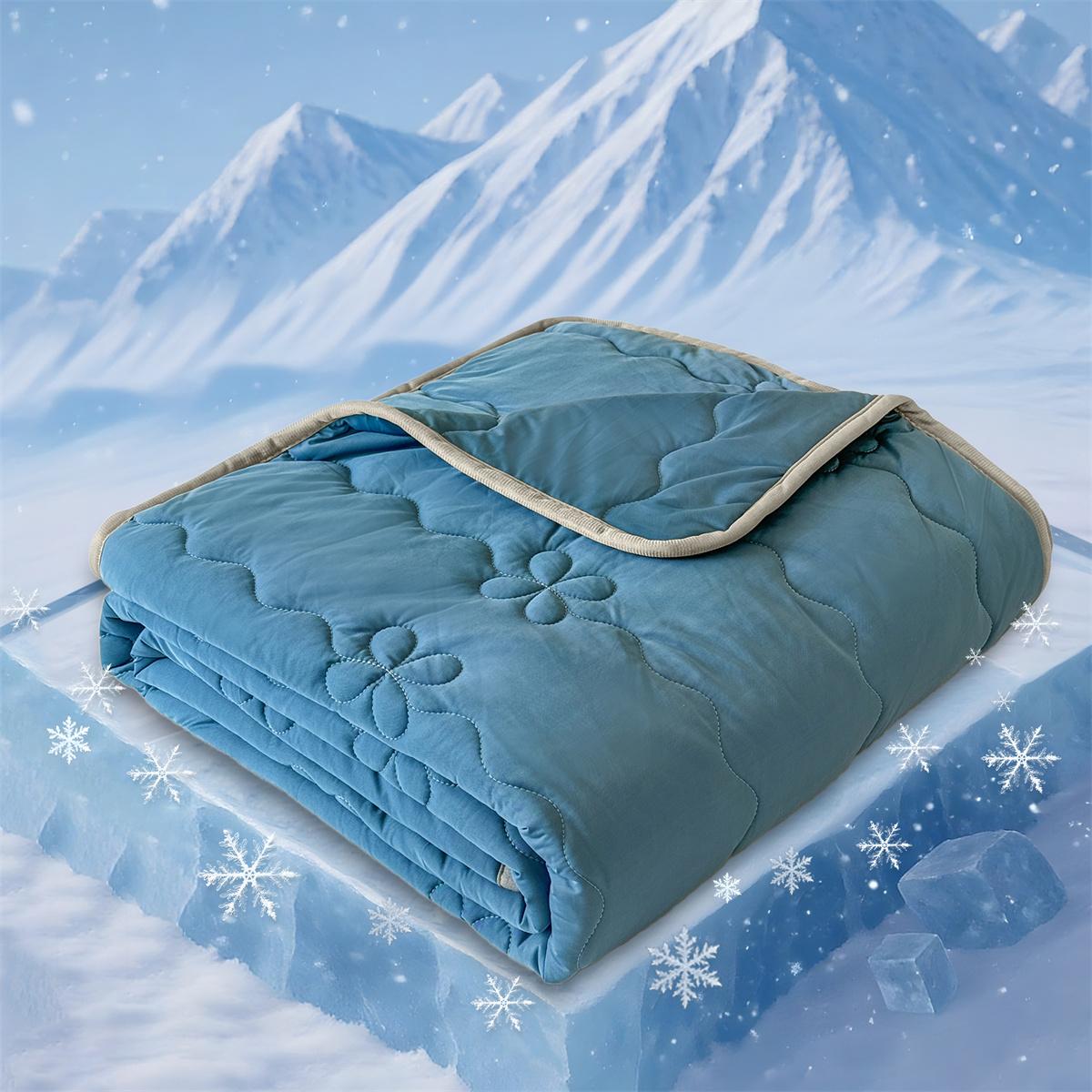 Solid Color Cooling Comforter, 1 Count Soft Breathable Skin-friendly Cooling Comforter, Cool Bedding for Home Office Use in Summer, Breathable Duvet Set, Lightweight Duvet, Machine Washable Duvet