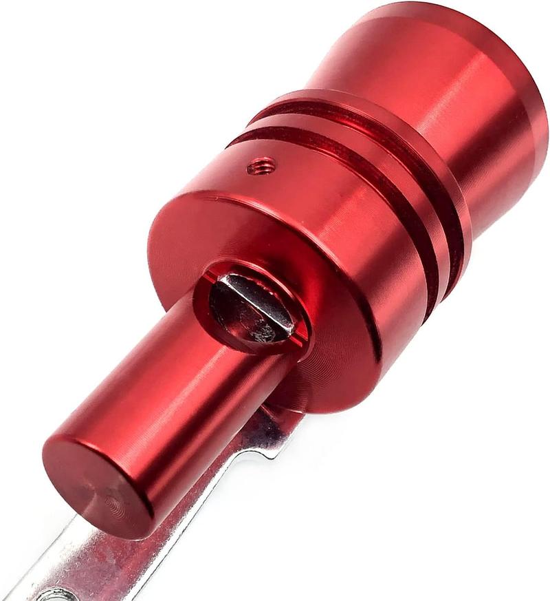 2pcs XL Size Aluminum Alloy Universal Turbo Sound Exhaust Muffler Pipe Whistle Car Roar Maker Red