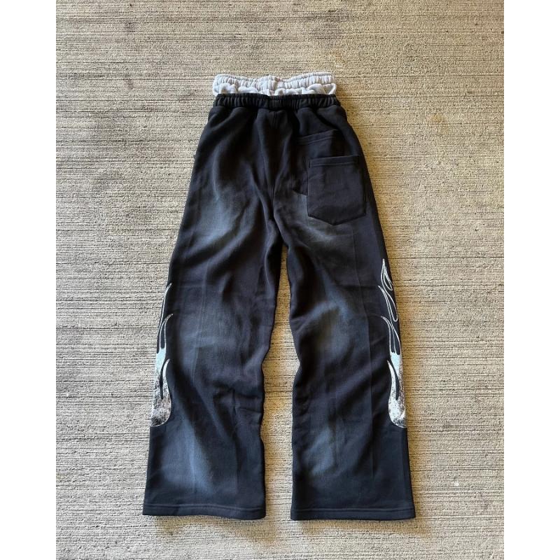 American Sweatpants Y2K Gothic Hip Hop Letter Patch Double Layer Baggy Elastic Waist Jogging Casual Pants for Men