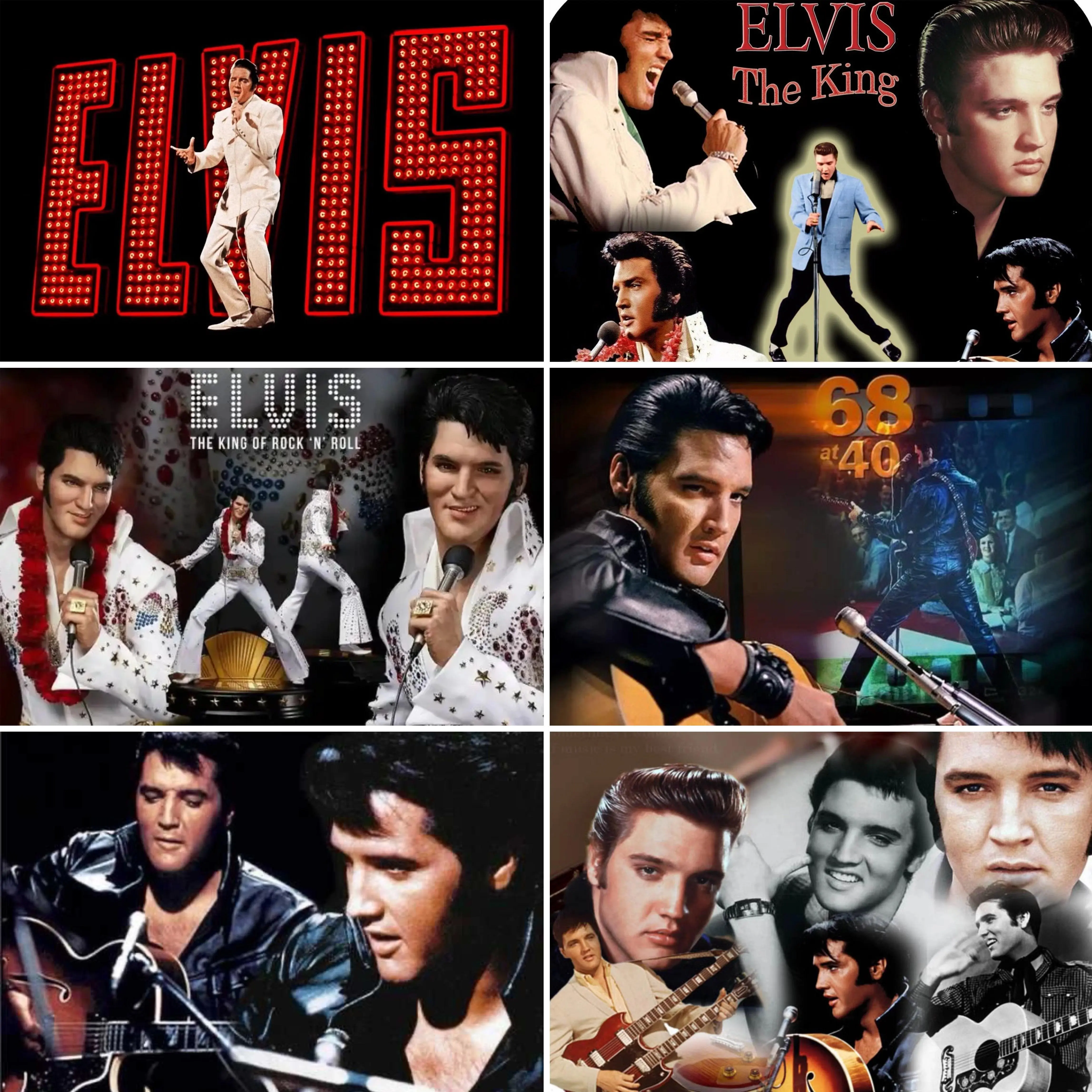 Singer-elvis Presley Adult Birthday Party Decor Rock Music Banner Cake Table Decor Backdrop  Coffee Shop Music Hall Decor poster