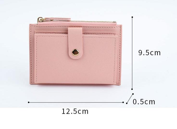 Women's Small Slim Bifold Wallet Compact PU Leather Credit Card Holder with Multi-Card Slots, Zipper Coin Pocket Thin Minimalist Purse for Daily Use