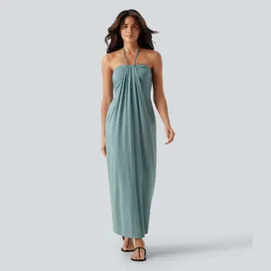 Halara Halter Tie Back Maxi Dress with Pockets