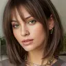 Brown Mix Light Brown Bob Wigs With 12 inch Short Straight Synthetic Hair Wigs Shoulder Length Wig For Women Heat Resistant Bob Wig Style for Daily Party Cosplay