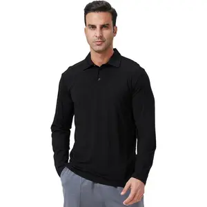 Men's Merino Wool Polo Shirt - 100% Merino Wool Shirt for Men with Long Sleeves for Hiking Outdoors