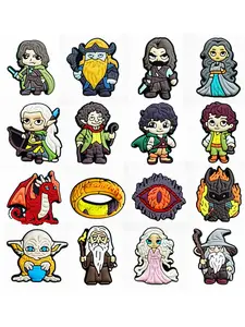 16 Pcs Lord of the Rings Cartoon Shoe Charms For Bubble Slides Clogs Sandals,PVC Cute Shoe Decorations Accessories Buckle For Christmas Birthday Gifts