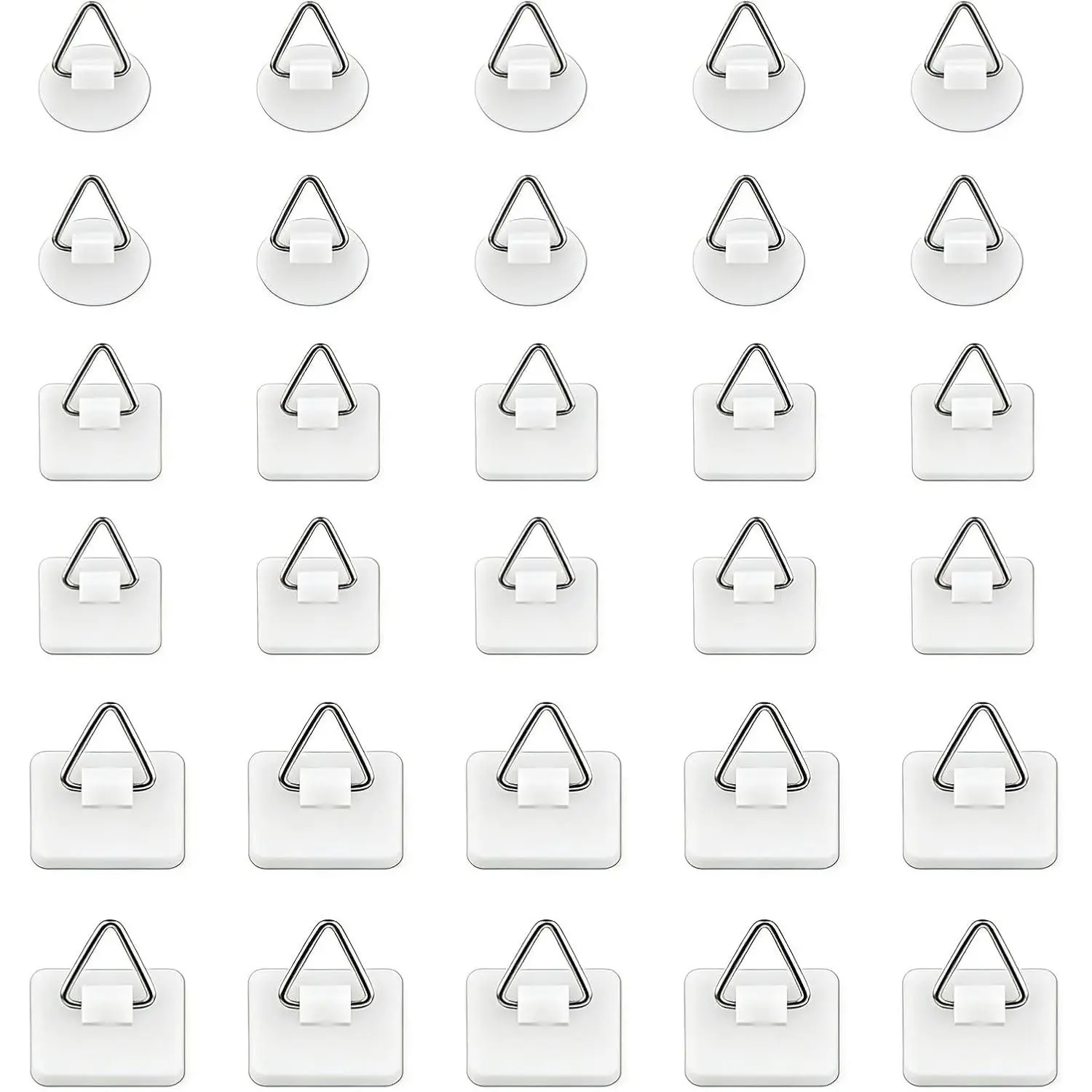 30pcs Round Invisible Vertical Wall Decor Hangers - Waterproof Home Organizer Hooks, Sticky Photo Frame Holders, Lightweight, No Wall Damage, Max Load 10kg for Room Decor, Water Proof