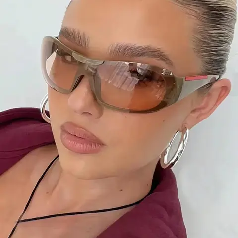 Y2K Surround Style Fashion Square Polygon Sunglasses, Sun Protective Sunglasses, Uv400 Lens for Summer Beach Vacations, Elegant Design for Outdoor Travel #GLOBAL PICKS