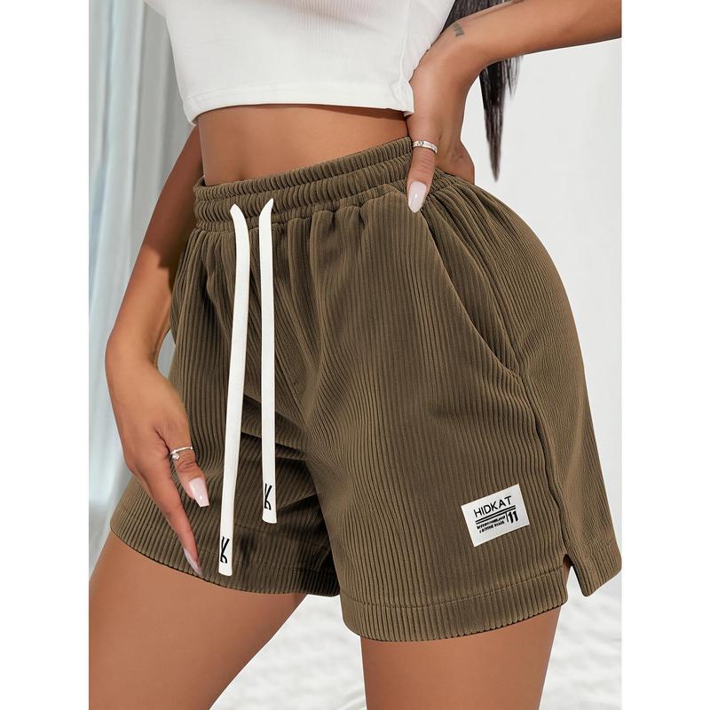 Women's Basic Lady Corduroy-Look Fitted Cut Short - Soft Comfortable Fabric - Ideal for Daily Casual Wear, Outdoor Activities