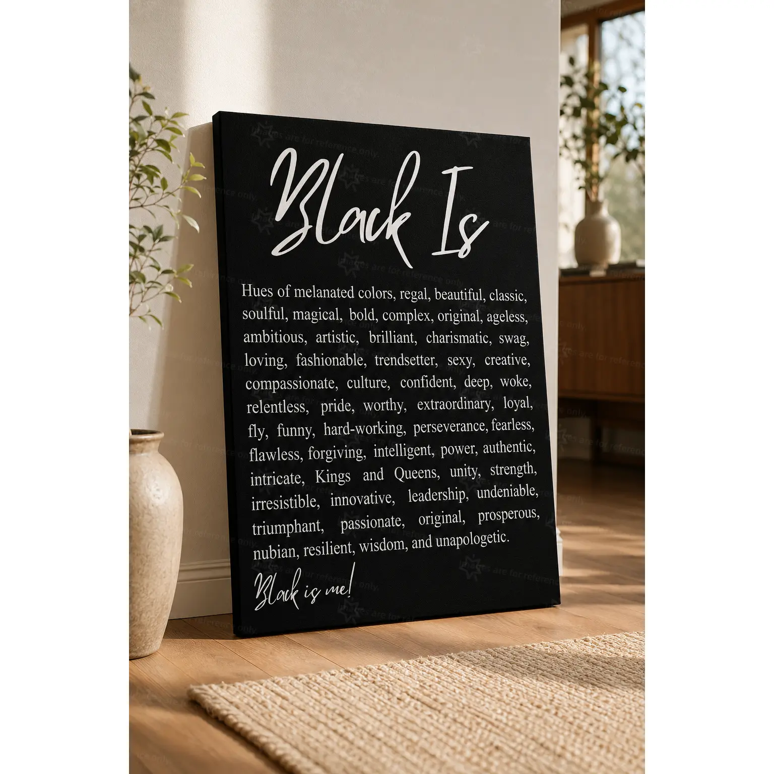 1pc Minimalist African American Art Canvas Poster - Scratch-Proof, Multi-Size Inspirational Wall Decor with Positive Affirmations, Inspirational Gifts for Living Room, Office