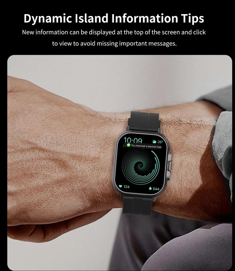 Smart Watch with Earbuds, 2.01" HD Screen Fitness Watch, 2 in 1 Smartwatch with 100+ Sport Fitness Tracker, Sleep/Heart Rate/Blood Pressure Monitor Pedometer for iOS & Androd,Black